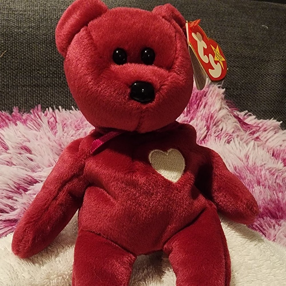 Ty Valentina the Red Bear Beanie Baby 1998 - tag errors